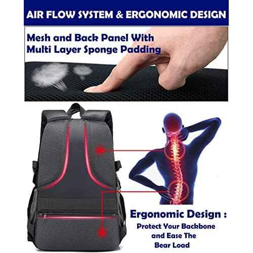 ProEtrade Backpack Bookbag for College Laptop Travel, Fit Laptop Up to 15.6 inch with USB Charging Port Multi Compartment Anti theft, Gift for Women Men (Black)