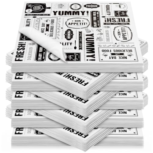 2000 Pieces Newsprint Wax Sheets Newspaper Food Wrap Paper,White