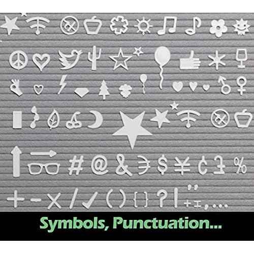 Letters for Letter Board Letters Only, 3/4 inch White Message Board Letters for Felt Letter Board Signs (398 pcs), 0.75¡± Pre Cut Plastic Letterboard Letters Numbers Symbols for Changeable Menu Board