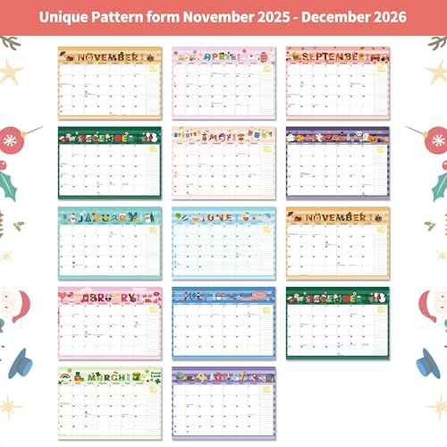 2026 Desk Calendar Wall Calendars, Large 17" x 12", November 2025 - December 2026 Monthly Planner Desktop, Months Planning Organizing for Home, School, Office, Holiday, Doodle