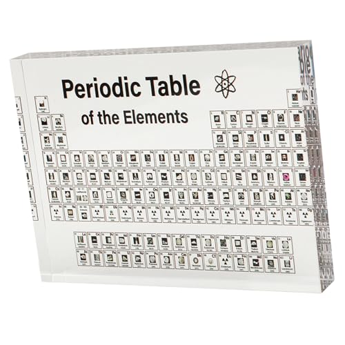 Srliya Real Elements Periodic Table Acrylic Display – Portable Classroom Chemistry Kit