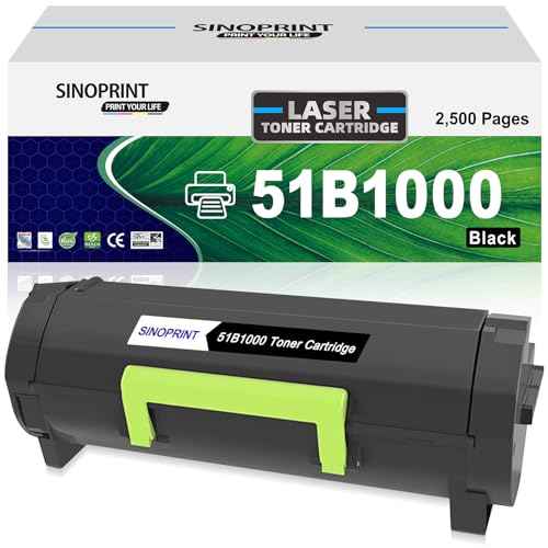 51B1000 Toner Cartridge MS417 Black Replacement for Lexmark MS417dn MX417de MS317dn MS517dn MX317dn MX517de MS617dn MX617de Printer(1 Pack Black)
