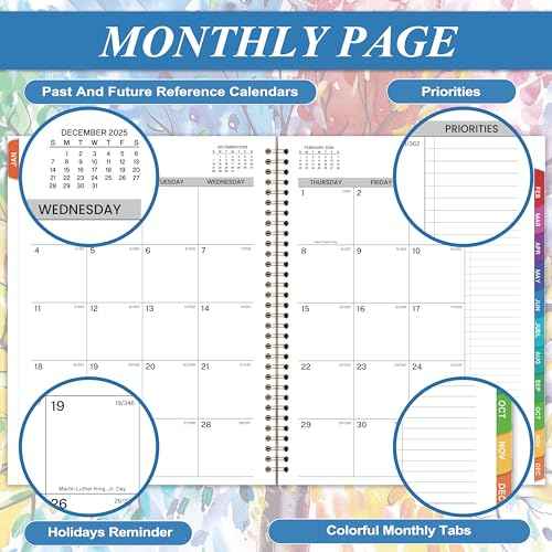 2026 Daily Planner - Appointment Book 2026, 9'' x 11'', Hourly Planner 2026, Jan.2026 - Dec.2026 with Coated Inner Tabs
