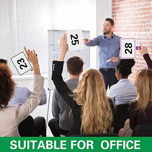 Crtiin 80 Pcs Colorful Dry Erase Paddles Set Include 40 Dry Erase Paddles with 40 Markers Double Sided Handheld Whiteboard for Answer Numbers Voting Blank Fans(Rectangle)