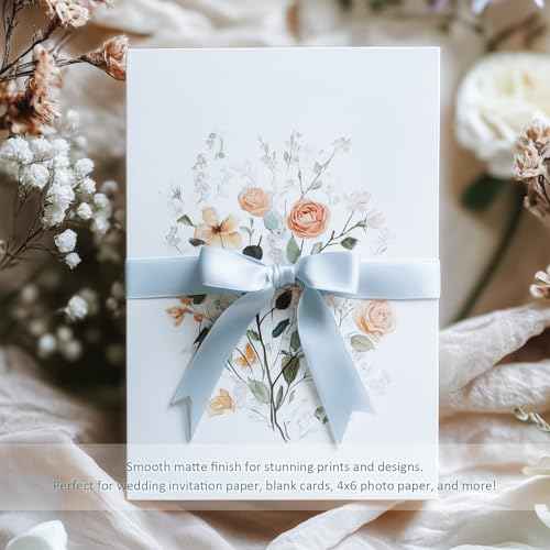 100 Pack 4x6 White Cardstock, 92lb/250GSM Heavyweight Blank Cards, Thick Card Stock for Wedding Invitations, Thankyou Cards, Postcards