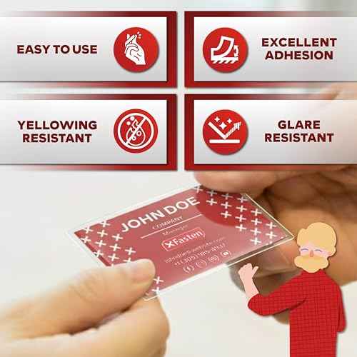 XFasten Self Seal Laminating Pouches Business Card Size 4-Inch x 3-Inch 100-Pack, 10 Mil Business Card Laminating Pouches Non-Yellowing Self Sealing Laminating Sheets Business Card Size