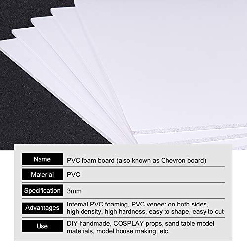 Benecreat 5 Sheets 30x20cm White Foam Boards 3mm for Crafts Art Display
