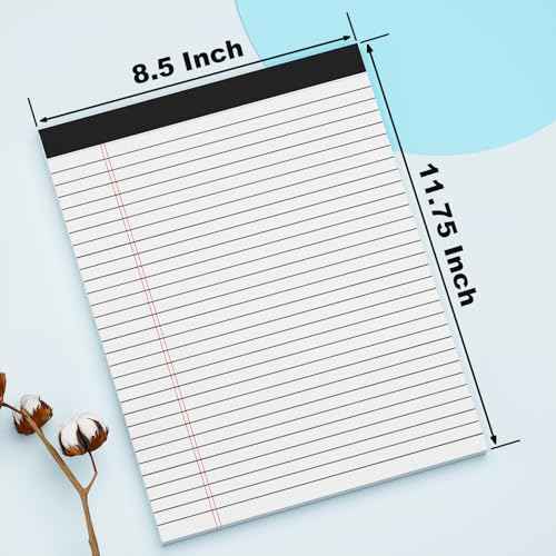 12 Pack of Legal Pads 8.5 x 11 Wide Ruled Writing Pads 8.5" x 11.75" Notepad 30 Sheets per White Legal Pad Clear Print Note Pads 8x11 Pads of Paper