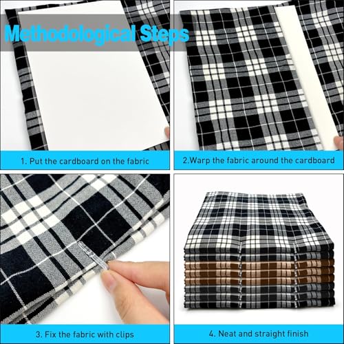 Set of 100 Fabric Organizer Boards 7.5 x 10.5 Inches with 400 Clips for Fabric & Magazine Storage