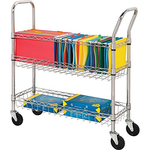 Lorell Wire Mail Cart with 4" Wheels — 99 lb Capacity