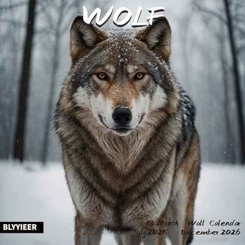 2026 Wall Calendar,Wolf Calendar 2026,Wolf Monthly Wall Calendar, 12" x 24" Open,Family Planner Calendar, Home & Office Organizer,Hangable