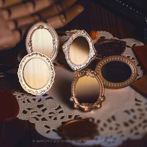 Frame Wax Seal Stamp Kit 6pcs Brass Wax Seal Head with Removable 6pcs Wood Handle Vintage Photo Frame Stamp Design for Wedding Invitations Sealing Letters Envelopes Diplomas Scrapbooking-Kit 1