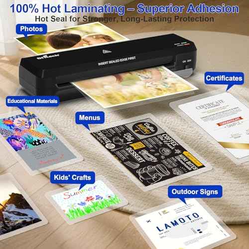 9 inch Laminator Machine with 40 Laminating Sheets, A4 Thermal Laminator with 2-Min Faster Preheat, Laminating Machine 8.5 x 11 for Office, School and Home Use, Auto Shut-Off, NTC Technology