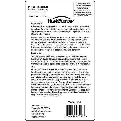 HushBumps Ultra-Quiet Bumpers for Interior Doors 3-Pack. Prevent Door Slamming and Provides Soft Close. Just Peel & Stick. No Tools Required. Silences Door Closing. 30 pcs.