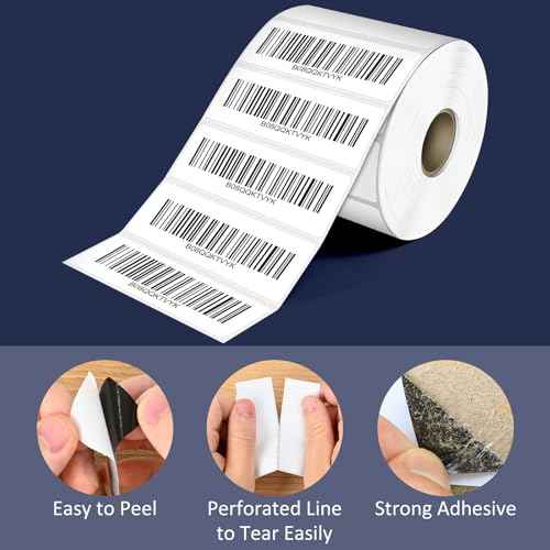 L LIKED 3" x 1" Direct Thermal Labels, Permanent Adhesive Barcode Shipping Label & Compatible with Rollo, Zebra and Other Desktop Printers (12 Rolls, 16800 Labels)