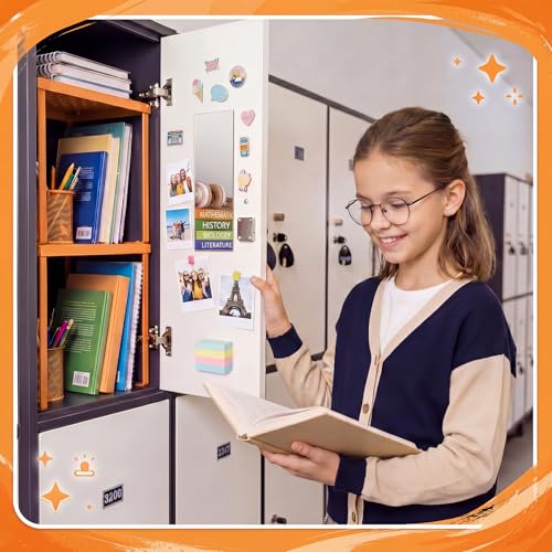 Colarr 2 Pcs Metal Locker Organizer Shelf Stackable 2-Tier, Orange