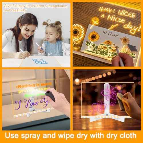 Cosmody Led Drawing Board, 2025 New Led Drawing Board for Kids, 11.8 X 7.9¡± Led Note Board with Colors, Erasable Light Up Dry Erase Board, Lumi Board with Adjustable Stand and 12 Pens