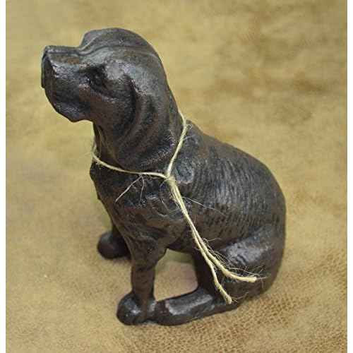 Lulu Decor, Cast Iron Decorative Dog Door Stopper, Doorstops, Sculpture, Dog Statue (Antique Black 4 lbs)