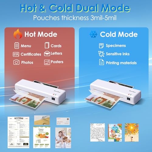 90 Seconds Fast preheat,SpeedLami 4 in 1 Laminator Machine,Home laminator,A4 Laminating Machine Hot & Cold with Paper Trimmer & Corner Rounder,9 Inch Thermal Laminator Machine for Home Office