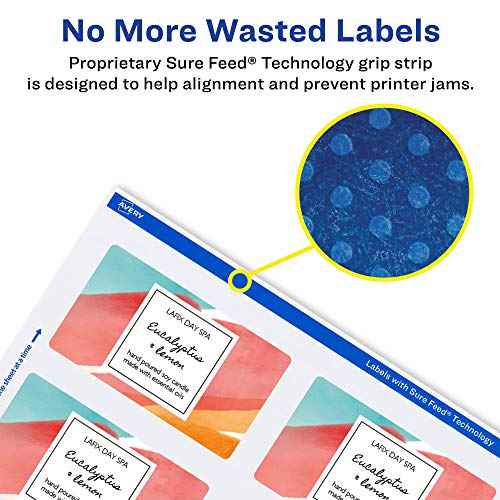 Avery Durable Waterproof Rectangle Labels, Sure Feed Technology, 2" x 3.5", 200 Total, Oil and Tear-Resistant Waterproof Labels, Print-to-The-Edge, Laser/Pigment-Based Inkjet Printable