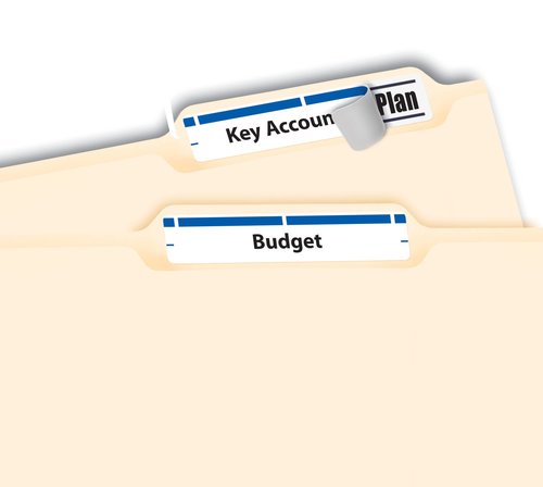 Avery TrueBlock File Folder Labels, 2/3" x 3-7/16", 1,500 Printable Labels, White/Blue, Permanent (5766)