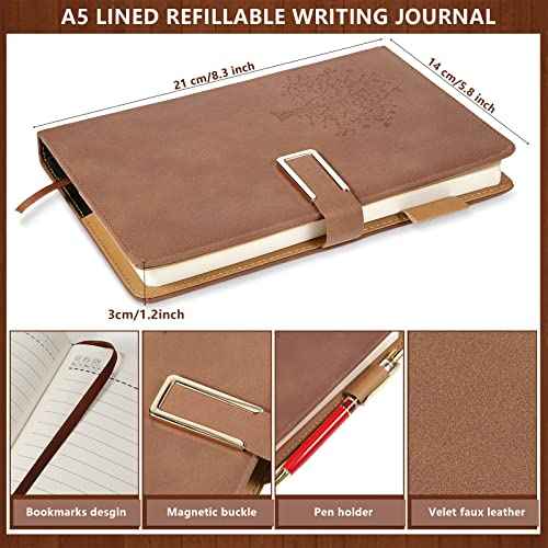 Mimorou 8Pack Christian Tree of Life Leather Journal Bulk Christmas Employee Coworker Gift Refillable Writing Notebook Rustic Antique Vintage Retro Diary Sketchbook Women A5 Faux Hardcover Pen Loop