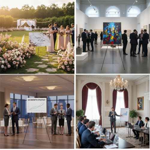 MXG Large Easel Stand for Signs & Poster Display ,66"Black portable Foldable Metal Tripod for Wedding, exhibition, painting£¬commercial event display? Holds up to 10 lbs