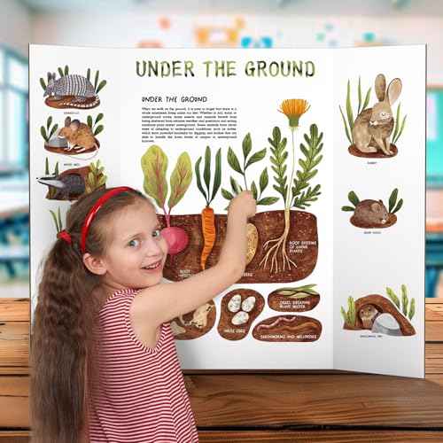 2 Pack 36" x 48" Trifold Poster Board for Presentation, White Corrugated Cardboard Large Tri Fold Poster Board for Science Fair, Office & School Projects, Photo Displays, Exhibitions Event