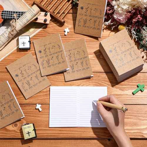 100 Pcs Christian Gifts Bulk Mini Christian Notebooks Wildflower Bible Verse Notepad Inspirational Prayer Journal Religious Christmas Church Gift for Men Women Teacher Nurse