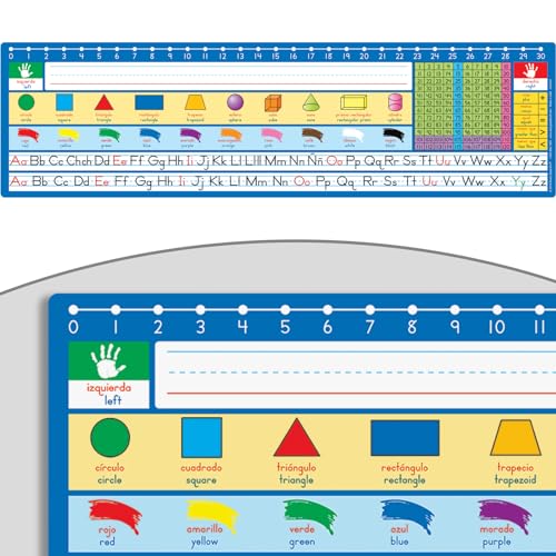 120-Grid Desktop Helpers - Bilingual Spanish & English Classroom Tools, 24-Pack