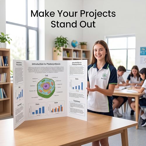 JOOLOKT 48 x 36 Inch White Corrugated Tri-Fold Presentation Boards 3 Pack