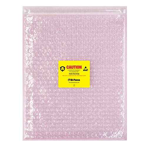 Anti Static Bubble Bags, Resealable Static Shielding Bag, Reusable for Sensitive Electronic Components (X-Large Qty 10, Pink)