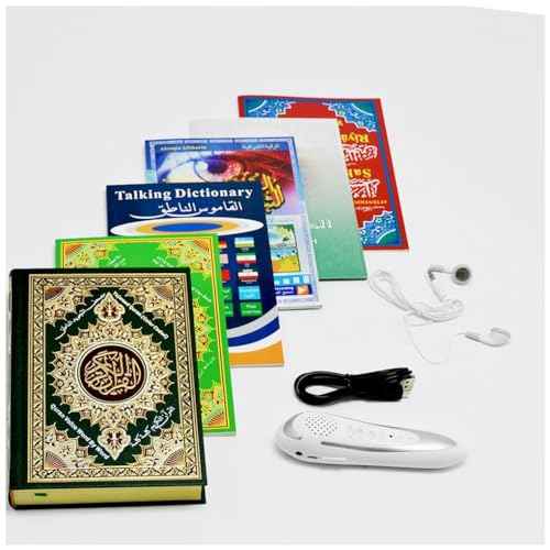 Quran Reading Pen Ramadan Digital 16GB Memory Downloading Reciters and Languages English Arabic Urdu French Spanish German etc,with 6 Holy Quran Books for Kid and Arabic