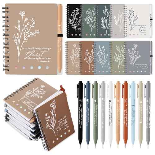 40 Pcs Clergy Appreciation Christian Gifts Bulk Bible Study Notebook with Sticky Notes Christian Pen Aesthetic Religious Journal Church Prayer Notepad for Pastor Sunday School Employee (Boho Color)