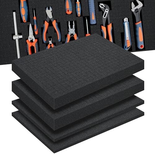 Pick and Pluck Foam 4-Pack (2P 16x12x2"+2P 16x12x0.4"). Tool Box