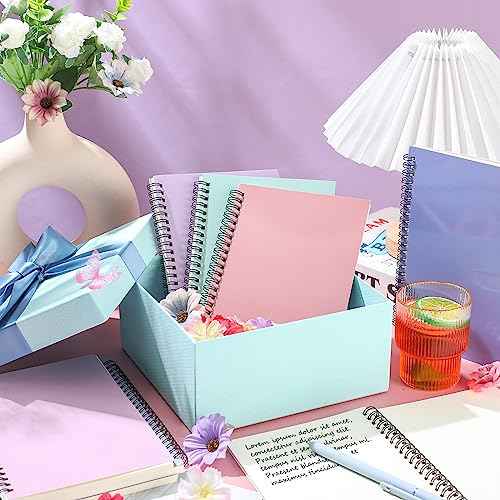 Sinmoe 39 Pack Sketch Book Bulk A5 Unlined Spiral Notebook 100 Pages Blank Notebook 5.5 x 8.3 Inches Soft Cover Kraft Memo Sketchbook for Office Supplies(Simple Colors)