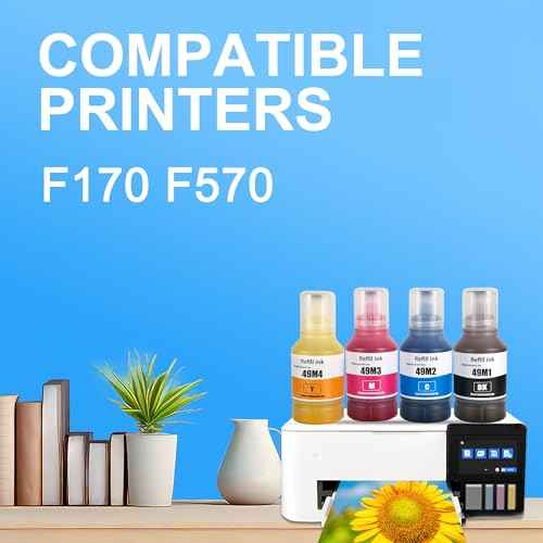 LCL Compatible 4x140ml T49M Autofill Sublimation Ink Replacement for SureColor F170 F570 Dye-Sublimation Printer (T49M1 T49M2 T49M3 T49M4 4-Pack)