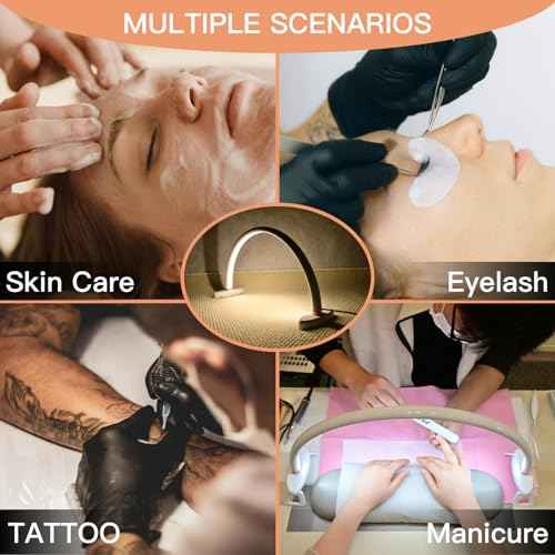 Half Moon Light for Nail Desk£¬24 inch Half Moon Lamp£¬Portable Ring Light for Eyelash Extensions£¬Suitable for Nail Beauty Crafts Sculpture£¬Brightness Adjustable