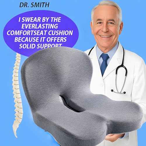 Memory Foam L-Shaped Integrated Seat Cushion for Office Chair, Truck&Car Ergonomic Driver Seat Cushion for Back, Lower Back & Tailbone Support for Truck Driver&Long Driving (Grey)