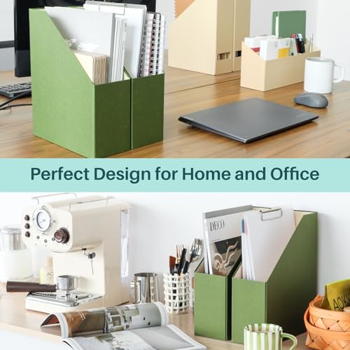 LifeSto Leaf Green 2-Pack Magazine & File Holders - Desk & Office Organizer