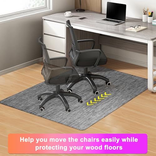 Azadx Office Chair Mat for Hardwood Floor 36" x 48" Heavy Duty Chair Mat for Hardwood Floors Slip Resistant Floor Protector for Home Office Computer Desk Chair Mat for Rolling Chairs, Dark Grey