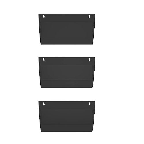 BSJYMJIAJU Magnetic File Holder, 3 Pockets, Black, Metal