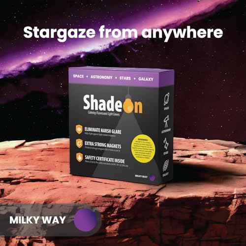 ShadeOn Fluorescent Light Covers for Ceiling Lights (4-Pack) - 2x4 ft Magnetic Light Covers for Ceiling Lights Classroom - Office Light Covers for Fluorescent Lights - Milky Way