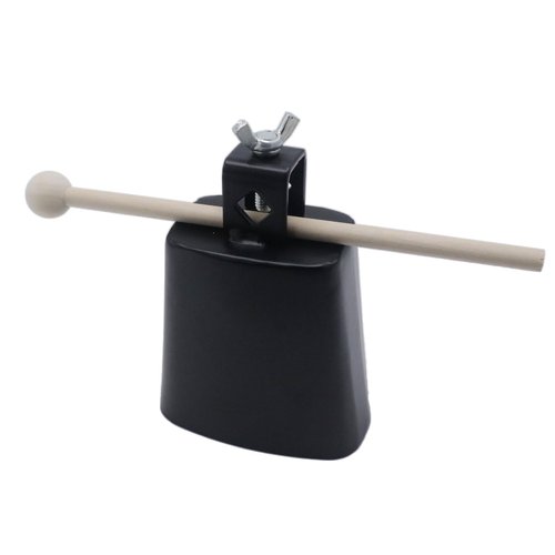 CashBeat 4" Steel Cowbell, 4inch Hand Percussion Instrument with Handle & Stick, Loud Noise Maker for Drum Set, Sporting Events, Concerts & Weddings, Easy to Mount, Clear Tapping Sound