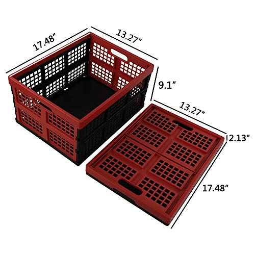 Obstnny 34 Quart Collapsible Storage Bins, Stackable Milk Crate, 3 Packs