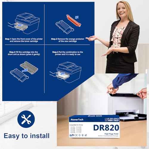 DR820 Drum Unit Replacement for Brother HL-L6200DW, MFC-L5850DW, HLL6200DW, MFC-L5900DW, MFC-L5700DW, MFC-L6800DW | Compatible with DR820/DR-820 Imaging Drum (2-Pack, Not Toner)