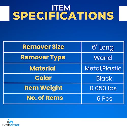 Magnetic Staple Remover Tool Kit – 6 Pack, Black, Office Supplies