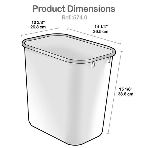 Acrimet Wastebasket Bin for Recycling, 6.75 Gallon/ 27 Quart/ 25.552 Liter (Made of Plastic) (Metal/Yellow, Paper/Blue, Glass/Green, Plastic/Red) (Set of 4)
