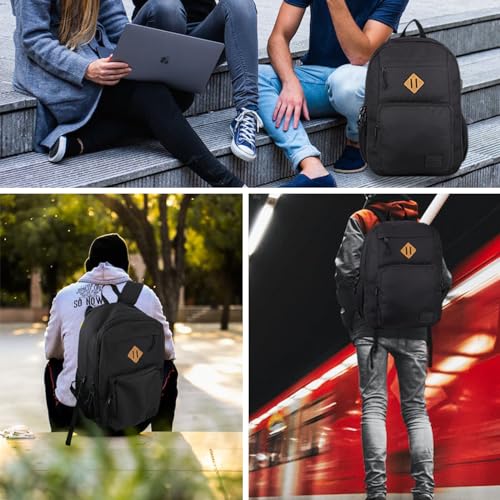 17.3 Inch Anti-Theft Laptop Backpack with USB Charging and Water-Resistant Material - KEOFID Black Travel & College Bag