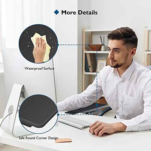 BONTEC Ergonomic Desk Extender Tray, 9.5"x9.1" Table Mount Arm Wrist Rest Shelf, 90¡Æ Foldable Elbow Support, Clamp on Computer Arm Rest for Desk, Office & Home Use, Durable & Easy to Install